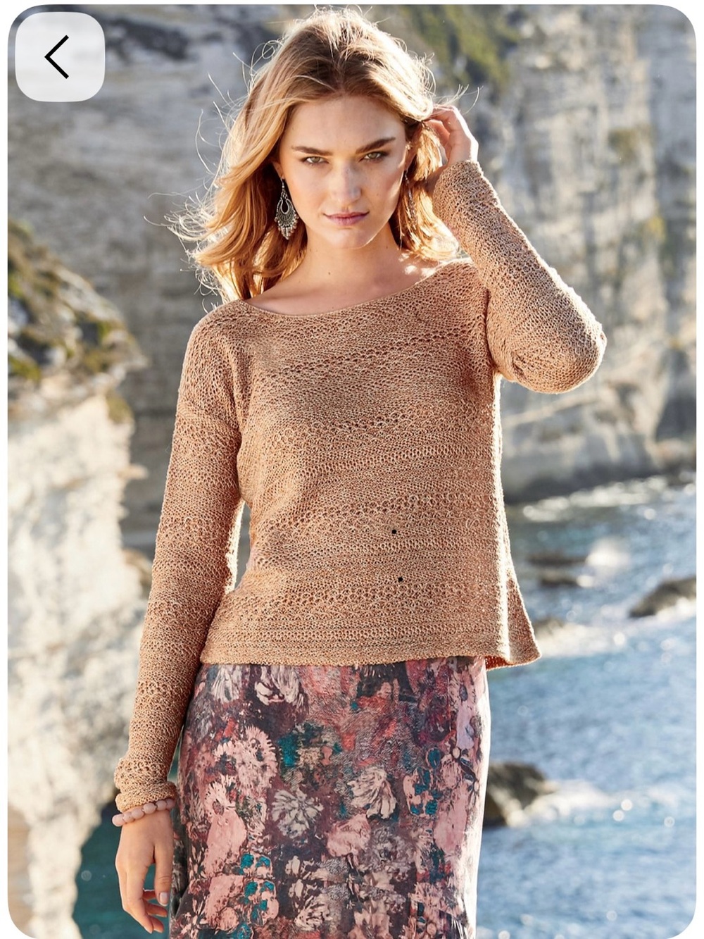 NWT Peruvian Connection Marlena Pullover Blush